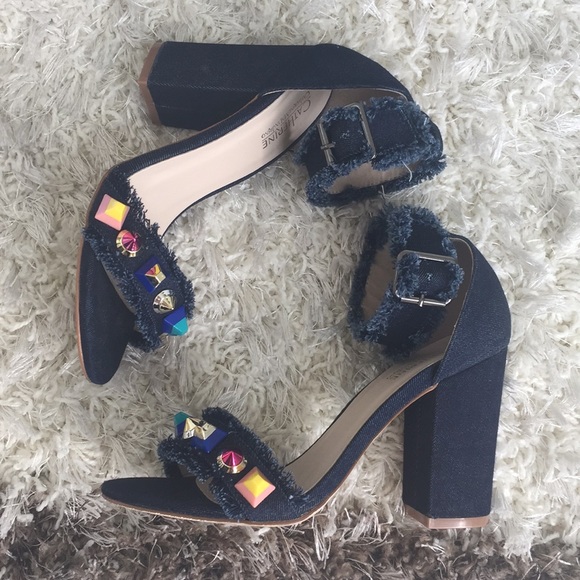 Catherine Malandrino Jean Fringe Block Heel In 7 - Picture 7 of 8